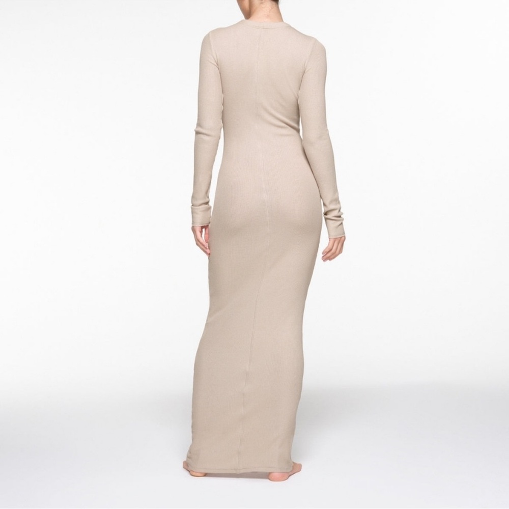 SKIMS Gray Long Sleeve Bodycon Dress